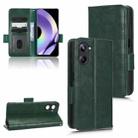 For Realme 10 4G Symmetrical Triangle Leather Phone Case(Green) - 1