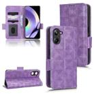 For Realme 10 4G Symmetrical Triangle Leather Phone Case(Purple) - 1