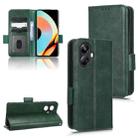 For Realme 10 Pro+ Symmetrical Triangle Leather Phone Case(Green) - 1