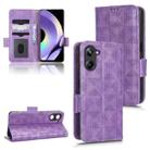 For Realme 10 Pro Symmetrical Triangle Leather Phone Case(Purple) - 1