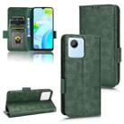 For Realme C30 4G Symmetrical Triangle Leather Phone Case(Green) - 1