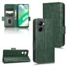 For Realme C33 4G Symmetrical Triangle Leather Phone Case(Green) - 1