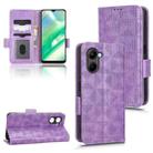 For Realme C33 4G Symmetrical Triangle Leather Phone Case(Purple) - 1