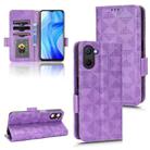 For Realme V20 Symmetrical Triangle Leather Phone Case(Purple) - 1