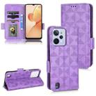 For Realme C31 Symmetrical Triangle Leather Phone Case(Purple) - 1