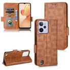 For Realme C31 Symmetrical Triangle Leather Phone Case(Brown) - 1