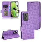 For Realme GT Neo2 Symmetrical Triangle Leather Phone Case(Purple) - 1