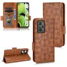 For Realme GT Neo2 Symmetrical Triangle Leather Phone Case(Brown) - 1