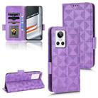 For Realme GT Neo3 Symmetrical Triangle Leather Phone Case(Purple) - 1