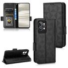 For Realme GT2 Pro Symmetrical Triangle Leather Phone Case(Black) - 1