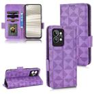 For Realme GT2 Pro Symmetrical Triangle Leather Phone Case(Purple) - 1