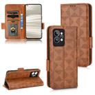 For Realme GT2 Pro Symmetrical Triangle Leather Phone Case(Brown) - 1