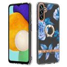 For Samsung Galaxy A54 5G Flowers and Plants Series IMD TPU Phone Case with Ring Holder(Orchid Peony) - 1