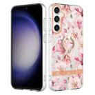 For Samsung Galaxy S23 FE 5G Flowers and Plants Series IMD TPU Phone Case with Ring Holder(Pink Gardenia) - 1