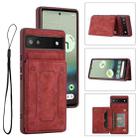 For Google Pixel 6a Dream Magnetic Back Cover Card Wallet Phone Case(Red) - 1