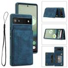 For Google Pixel 6a Dream Magnetic Back Cover Card Wallet Phone Case(Blue) - 1