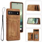 For Google Pixel 6a Dream Magnetic Back Cover Card Wallet Phone Case(Brown) - 1