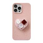 For iPhone 14 Love Gem Holder Degradable Phone Case(Pink) - 1