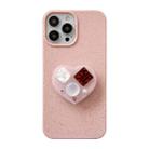 For iPhone 14 Pro Love Gem Holder Degradable Phone Case(Pink) - 1