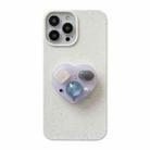 For iPhone 14 Pro Love Gem Holder Degradable Phone Case(White) - 1