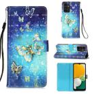 For Samsung Galaxy A54 5G 3D Painting Horizontal Flip Leather Phone Case(Golden Butterfly) - 1