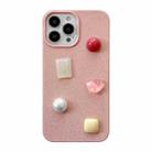 For iPhone 14 Pro Love Gem Degradable Phone Case(Pink) - 1