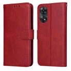 For OPPO Reno8 T 4G Classic Calf Texture Flip Leather Phone Case(Red) - 1