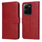 For vivo V25 5G/V25e 4G/X80 Lite Classic Calf Texture Flip Leather Phone Case(Red) - 1