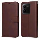 For vivo V25 5G/V25e 4G/X80 Lite Classic Calf Texture Flip Leather Phone Case(Brown) - 1