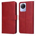 For vivo Y02 4G Classic Calf Texture Flip Leather Phone Case(Red) - 1