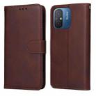 For Xiaomi Redmi 11A 4G/12C Classic Calf Texture Flip Leather Phone Case(Brown) - 1