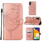 For Samsung Galaxy A34 5G Embossed Butterfly Leather Phone Case(Rose Gold) - 1