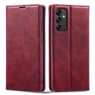 For Samsung Galaxy A14 4G/5G LC.IMEEKE RFID Anti-theft Leather Phone Case(Red) - 1