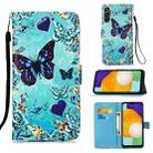 For Samsung Galaxy A54 5G Colored Drawing Pattern Plain Weave Leather Phone Case(Caring Butterfly) - 1