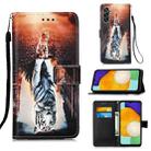 For Samsung Galaxy A54 5G Colored Drawing Pattern Plain Weave Leather Phone Case(Cats And Tigers) - 1