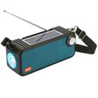 T&G TG637 Outdoor Portable Solar Power Wireless Bluetooth Speaker with FM / Flashlight / TF Card Slot(Peacock Blue) - 1