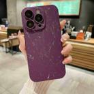 For iPhone 14 Marble Pattern PC Phone Case(Purple) - 1