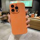 For iPhone 13 Marble Pattern PC Phone Case(Orange) - 1