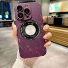 For iPhone 14 Pro Marble Pattern MagSafe PC Phone Case(Purple) - 1