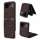 For Samsung Galaxy Z Flip3 5G Skin Feel Life Tree Metal Button Leather Phone Case(Brown) - 1