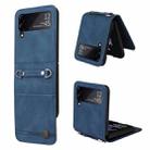 For Samsung Galaxy Z Flip3 5G Skin Feel Life Tree Metal Button Leather Phone Case(Blue) - 1