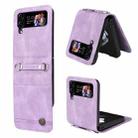 For Samsung Galaxy Z Flip4 5G Skin Feel Life Tree Metal Button Leather Phone Case(Purple) - 1