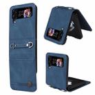 For Samsung Galaxy Z Flip4 5G Skin Feel Life Tree Metal Button Leather Phone Case(Blue) - 1