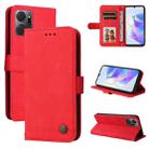 For Honor X7a Skin Feel Life Tree Metal Button Leather Phone Case(Red) - 1