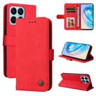 For Honor X8a Skin Feel Life Tree Metal Button Leather Phone Case(Red) - 1