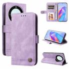 For Honor X9a/X40 5G/Magic5 Lite Skin Feel Life Tree Metal Button Leather Phone Case(Purple) - 1