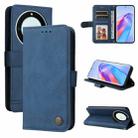 For Honor X9a/X40 5G/Magic5 Lite Skin Feel Life Tree Metal Button Leather Phone Case(Blue) - 1