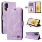 For OPPO Reno8 T 4G Skin Feel Life Tree Metal Button Leather Phone Case(Purple) - 1