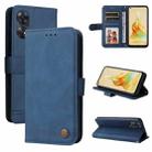 For OPPO Reno8 T 4G Skin Feel Life Tree Metal Button Leather Phone Case(Blue) - 1