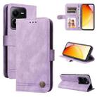 For vivo V25 5G/V25e 4G Skin Feel Life Tree Metal Button Leather Phone Case(Purple) - 1